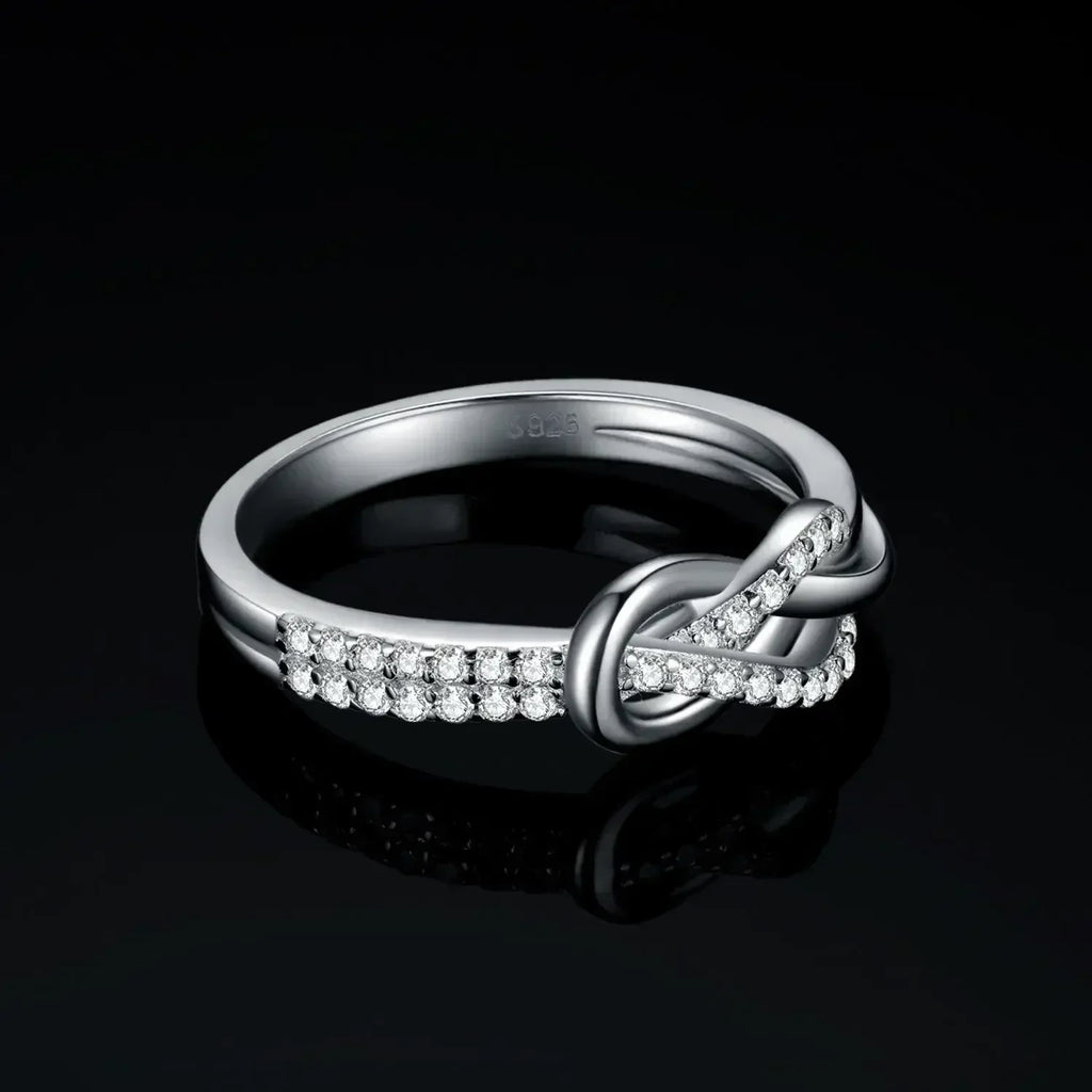 JewelryPalace New Arrival Infinity Love Knot Gemstone 925 Sterling Silver Statement Ring for Woman Fashion Classic Fine Jewelry