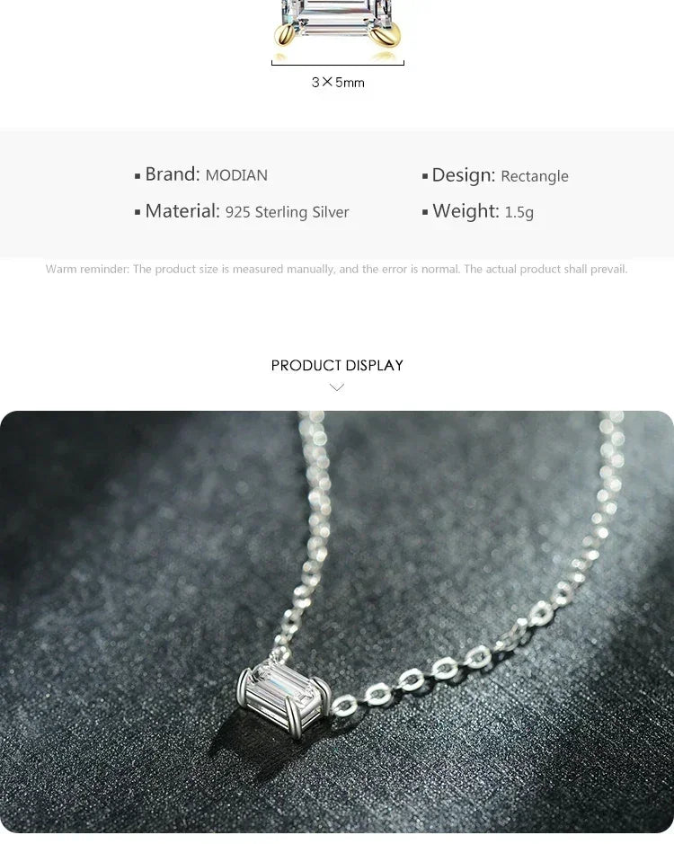 Modian Genuine 925 Sterling Silver Fashion Charm AAA Zirconia Pendant Necklace For Women Silver Female Necklaces Fine Jewelry