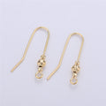 Ear Hooks 14k Gold Filled Ear Wires with Open Link for Charm, Handmade Earring Findings, Gold Earwires, DIY Jewelry Supply Component K-222